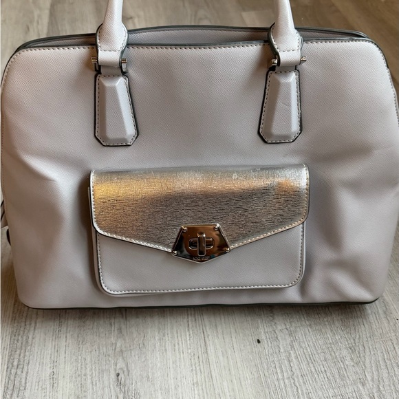 Nine West Handbags - Nine West White Satchel Handbag Top Handle
Purse Silver Hardware